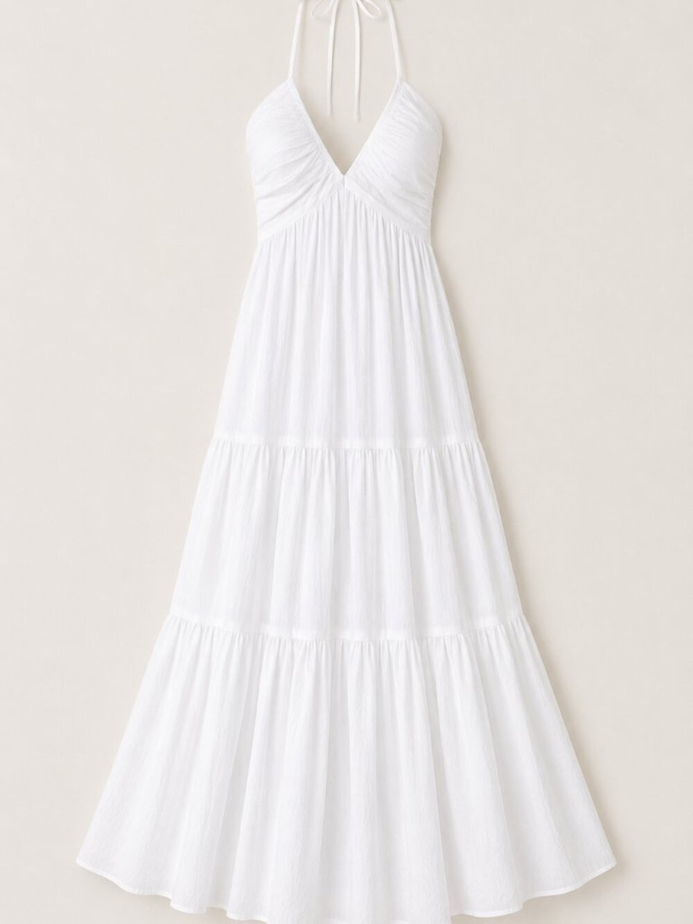 VeronaChic - White Halter Maxi Dress | Backless Tie-Back Summer Dress - Picture 4 of 5